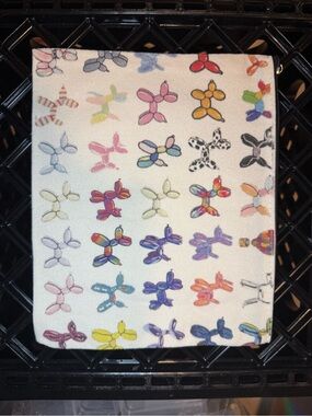 Balloon Dog Print Canvas Pouch - Multicolor